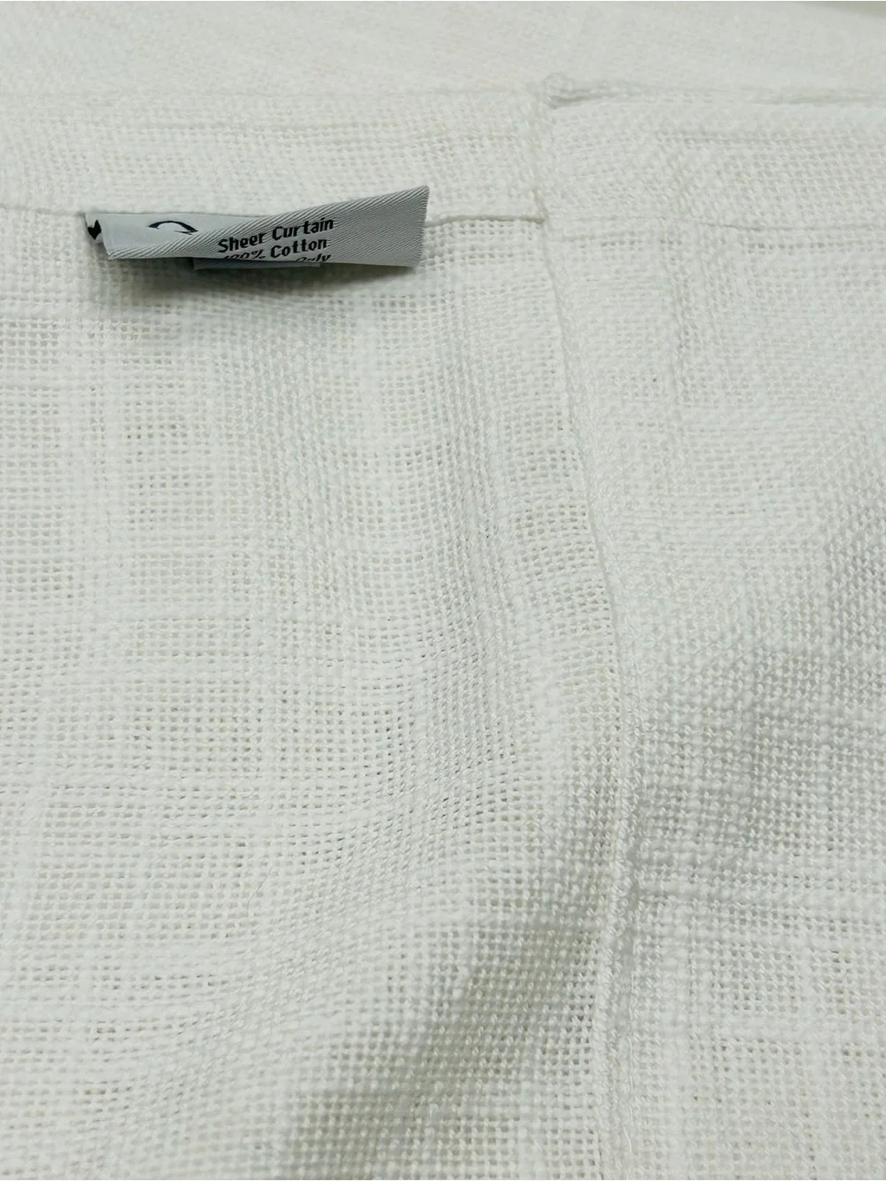 NWT QUINCE Set Of 2 48x108 Cotton Sheer Curtains White 9359